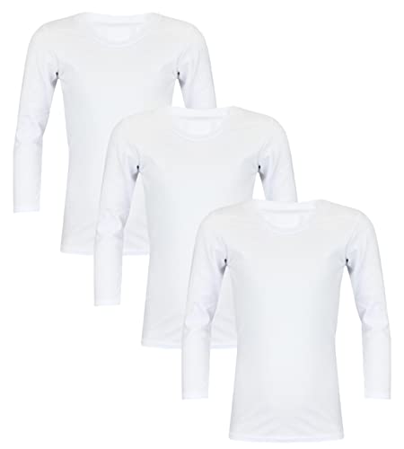 TupTam Kinder Unisex Unterhemd Langarm 3er Pack, Farbe: Weiß,...