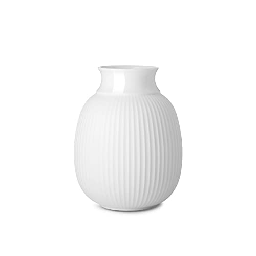 Lyngby Porcelæn Vase H17.5 cm Curve Klassische Rillen organische...