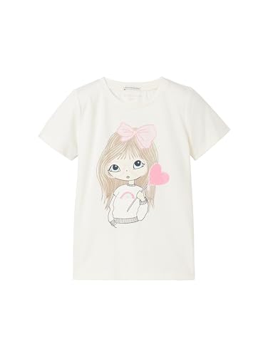 TOM TAILOR Mädchen Kinder T-Shirt mit Print, 12906 - Wool White,...