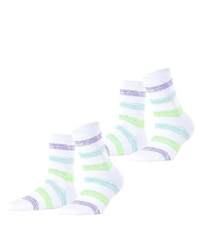 ESPRIT Damen Socken Brushed Stripes 2 Pack W SO Baumwolle...