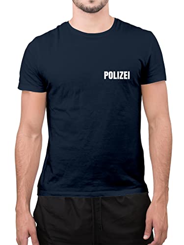 Shirt-Panda Herren Polizei T-Shirt - Druck Beidseitig Brust &...