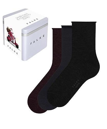 FALKE Damen Socken Happy Box 3-Pack Baumwolle einfarbig 3 Paar,...