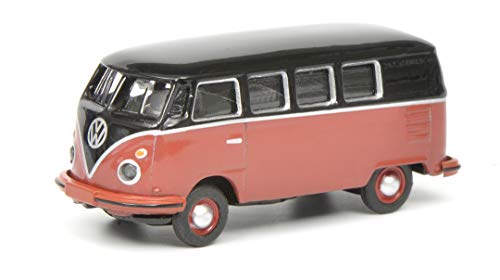 Schuco 452633700 VW T1c Bus, Modellauto, 1:87, schwarz/rot