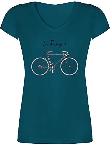 T-Shirt Damen V Ausschnitt - Fahrrad Bekleidung Radsport - I am...