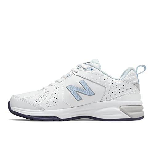 New Balance Damen 624v5 Sneaker, White/Light Blue, 44 EU Weit