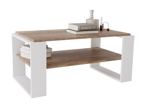 CraftPAK Wohnzimmer Tisch für Couch aus hochwertigem Holz,...
