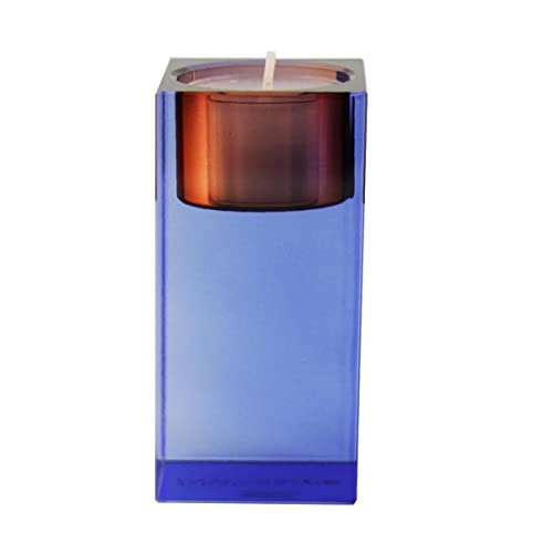 440s Teelichthalter Sari Kristallglas blau/orange H ca. 10 cm |...
