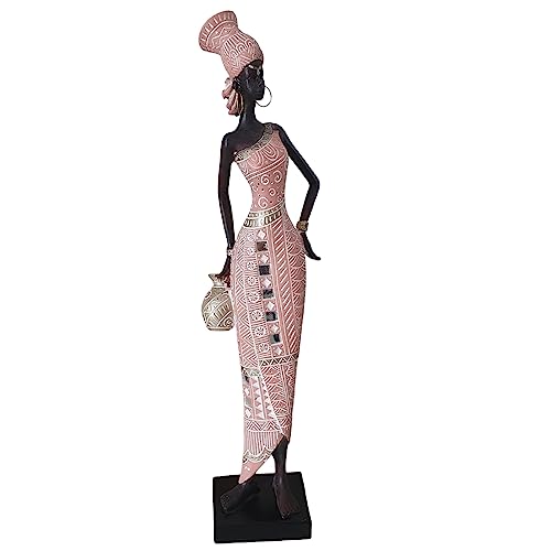 Afrikanische Dekofigur Frau mit Vase im Arm und Ohrringen 40 cm...