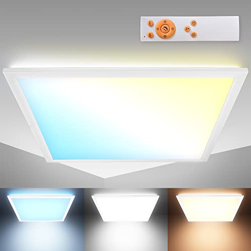 B.K.Licht - LED Deckenlampe mit indirektem Licht, Fernbedienung,...