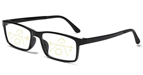 Gleitsichtbrille Lesebrille schwarz Multifokale Gläser Damen...