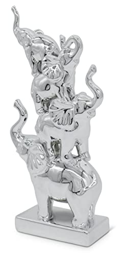 FeinKnick Elefanten Skulptur “Familienzusammenhalt” in Silber...