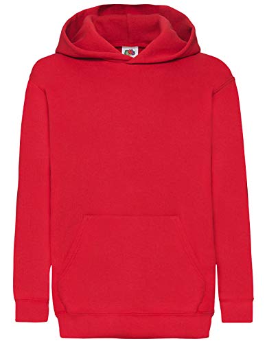 Fruit of the Loom Kids' Hooded Sweat, Red, 152