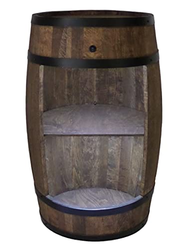 Holzfass Hausbar mit LED-Leuchten - Weinschrank im Retro Stil -...