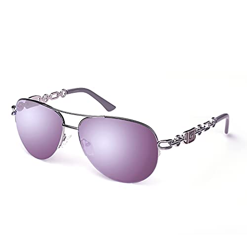 FONHCOO Verspiegelte Sonnenbrille Damen UV400 Brille Vintage...