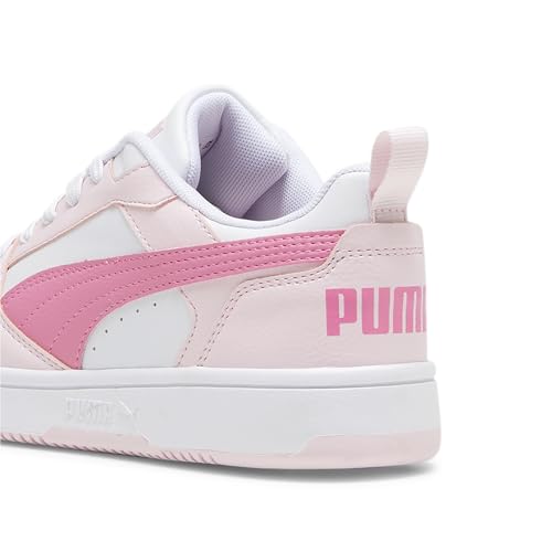 PUMA Rebound V6 Lo Jr Sneaker, White Fast Pink Whisp of Pink, 36...