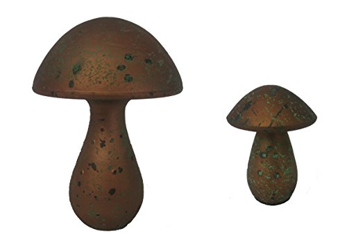 GILDE 2er Set Design-Pilz Drop, Keramik, Bronze-grün, Maße ca.:...