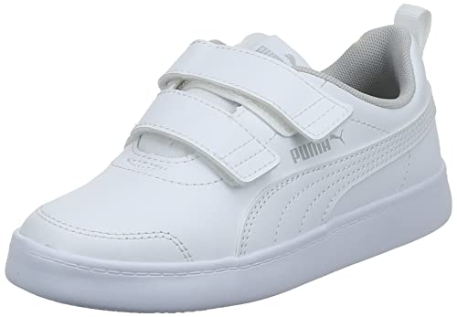 PUMA Courtflex v2 V PS Sneaker, White-Gray Violet, 30 EU