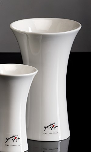 Sandra Rich Porzellanvase Tulip weiß konkav 17 cm hoch Ø 10,5...