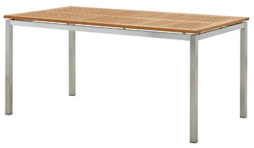 ASS Edelstahl Teak Gartentisch 160x90 cm Holztisch Esstisch Tisch...