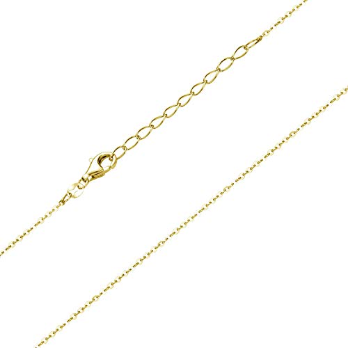 Materia Gold Kinderkette Mädchen 1,2mm - 925 Silber Halskette...
