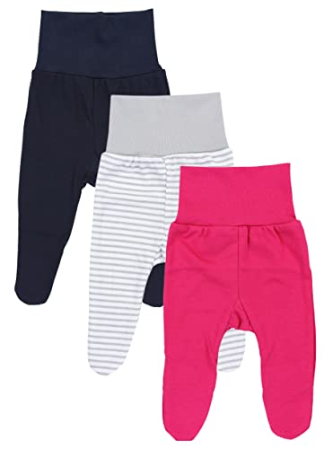 TupTam Baby Mädchen Strampelhose Hose mit Fuß 3er Pack, Farbe:...