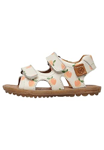 Naturino SKY-Sandalen aus Leder mit Apricot-Print, Creme weiß 22