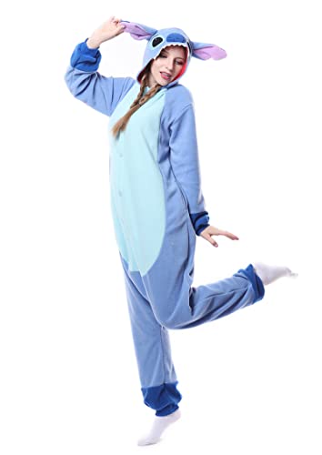 RANSUU Stitch Onesie Kostüm Relaxo Jumpsuit Erwachsene Pyjama...