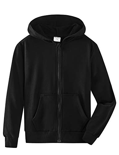 Spring&Gege Jungen Hoodie Sweatjacke Basic Einfarbig Baumwoll...