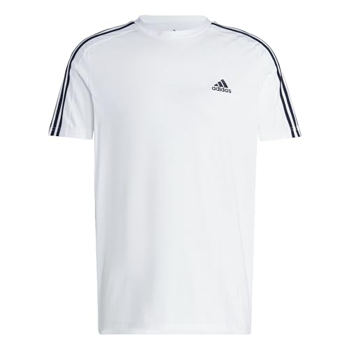 Adidas, Essentials Single Jersey 3-Stripes, T-Shirt, Weiß...