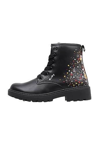 Geox J Casey Girl Ankle Boot, Black/Multicolor, 39 EU