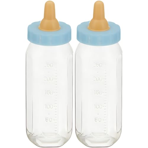 Babypartygeschenke - 13 cm - Blaue befüllbare Babyflaschen aus...