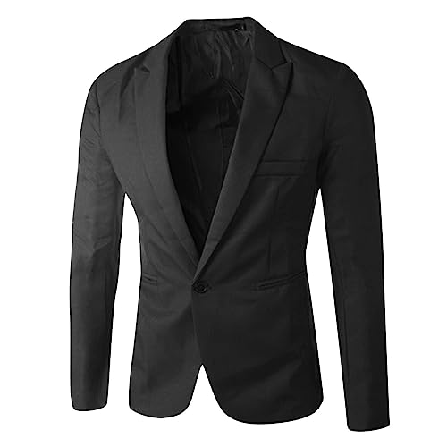 Sakko Herren Freizeit Anzugjacke Blazer One Button Suit Regular...