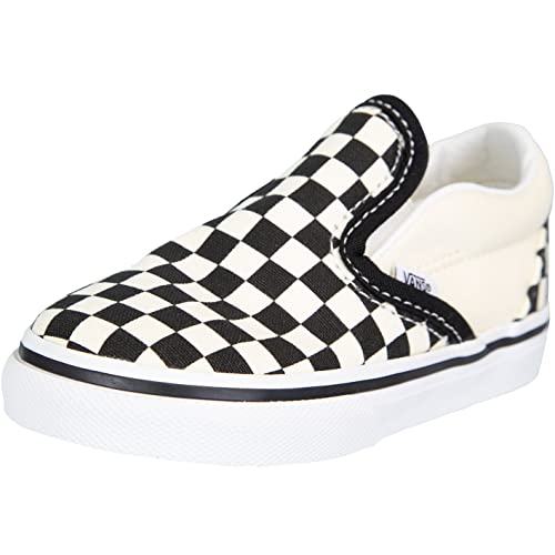 Vans Slip-On Checkerboard Sneaker Kinder (24, Black/White)