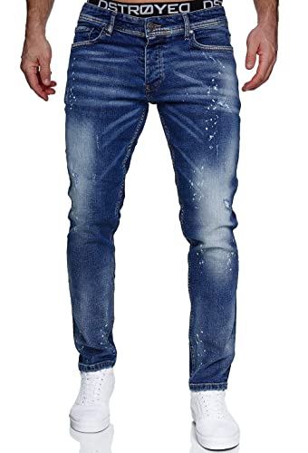 MERISH Jeans Herren Slim Fit Jeanshose Stretch Denim Designer...