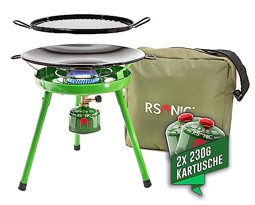 Rsonic RS-9055 Dreibein Campingkocher mit Grillaufsatz, Wok...