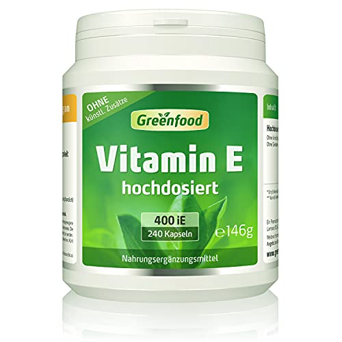 Vitamin E, 400 iE, hochdosiert, 240 Kapseln - unterstützt den...