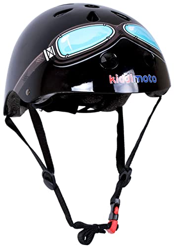 Kiddimoto KMH044S - Fahrrad Skater Helm für Kinder Black Goggle,...