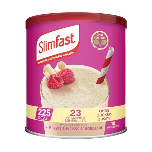 SlimFast Milchshake Pulver Himbeere + Weiße Schokolade I...