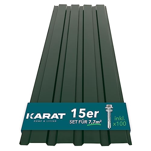KARAT - 15 Stück Trapezblech 115 x 45 cm - Profilblech SET inkl....