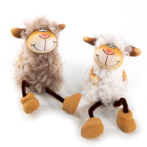 Logbuch-Verlag 2 Schafe Figuren mit hängenden Beinen –...