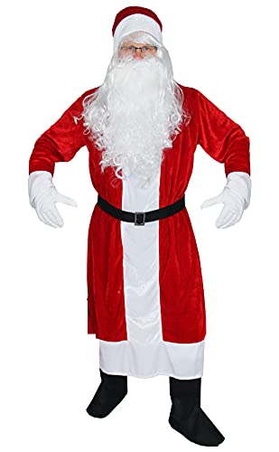 Foxxeo Rotes 6-teiliges Premium Weihnachtsmann für mit Mantel...