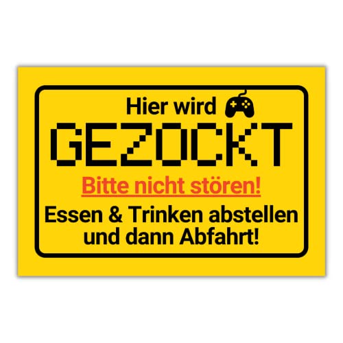 Hier wird GEZOCKT - Lustiges Gamer Geburtstagsgeschenk -...
