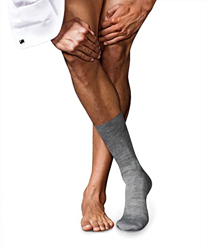 FALKE Herren Socken No. 6 M SO Wolle Seide einfarbig 1 Paar, Grau...