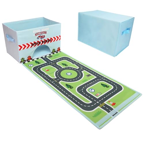 Edsnor Spielzeugautos Aufbewahrungsbox - Auto Spielzeug Box, 2 in...