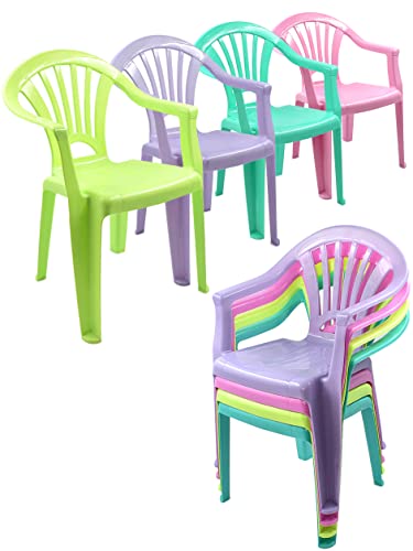 4er Set Stuhl aus Kunststoff für Kinder Kinderstuhl Gartenstuhl...