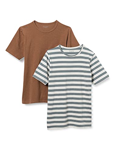 MINYMO Jungen Basic SS (2-Pack) T-Shirt, Toffee, 116