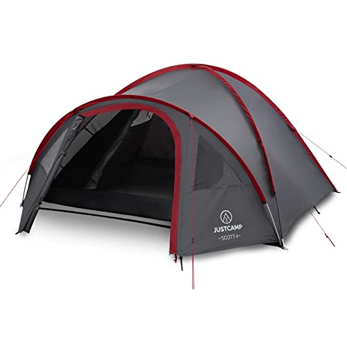 Justcamp Scott 4 Camping Zelt 4 Personen, Iglu Zelt mit Vorraum,...