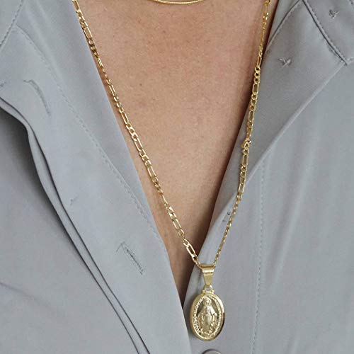 TseenYi Jungfrau Maria Anhänger Halskette Gold Miraculous...