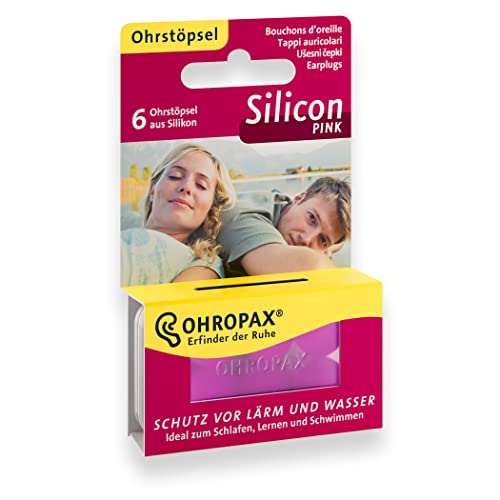 OHROPAX Silicon PINK Ohrstöpsel 1x6 Stück - Wiederverwendbare...