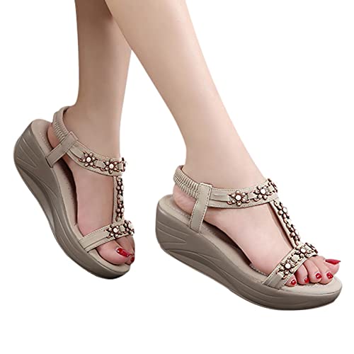 Sandalen Damen Schwarz Mit Absatz Basic Bohemian Abendschuhe...